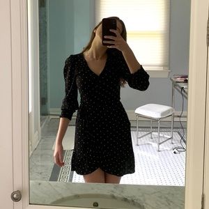 American Eagle polka dot wrap dress